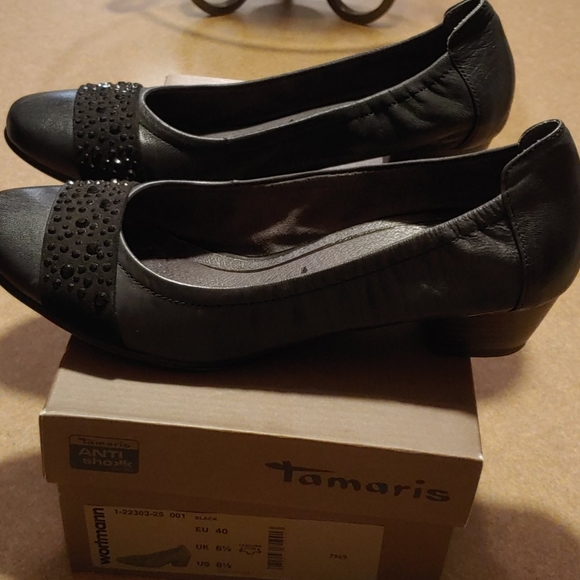 Tamaris anti shock leather comfort pumps - Picture 2 of 4